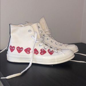 Comme Des Garçons converse with little hearts
